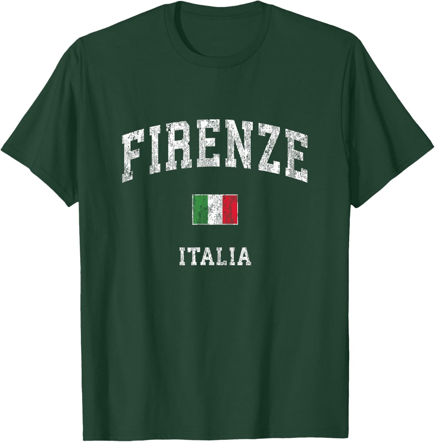 Firenze Italia Italy Vintage Athletic Sports Design T-Shirt - T-Shirt | Forest