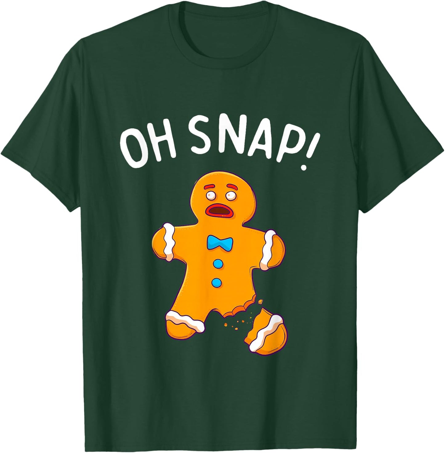 Gingerbread Man Oh Snap Christmas Funny Cookie Baking Gift Short Sleeve T-Shirt - T-Shirt | Forest