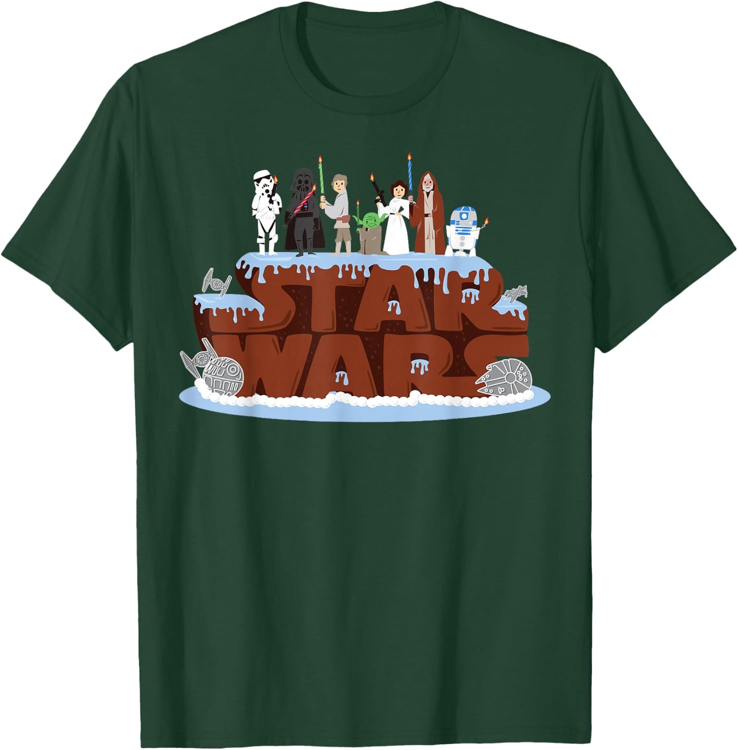 Star Wars Character Birthday Cake T-Shirt - T-Shirt | Forest