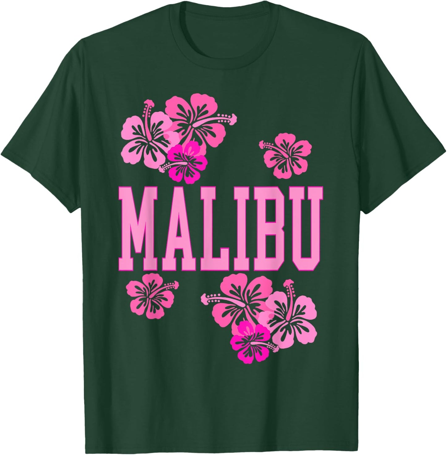Preppy Varsity Pink Malibu California Teen Girls T-Shirt - T-Shirt | Forest