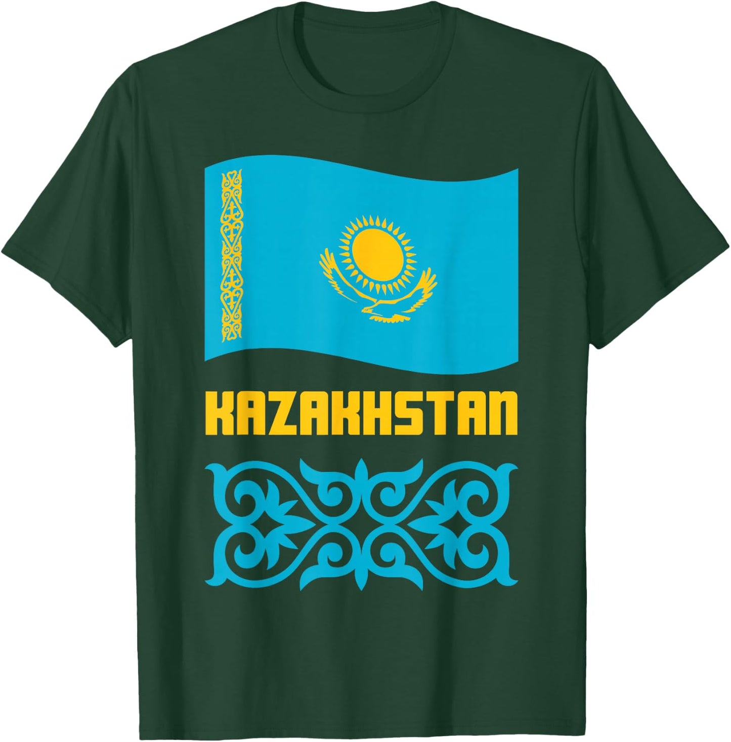 Republic of Kazakhstan Qazaqstan Kazakh Kazakh Flag T-Shirt - T-Shirt | Forest