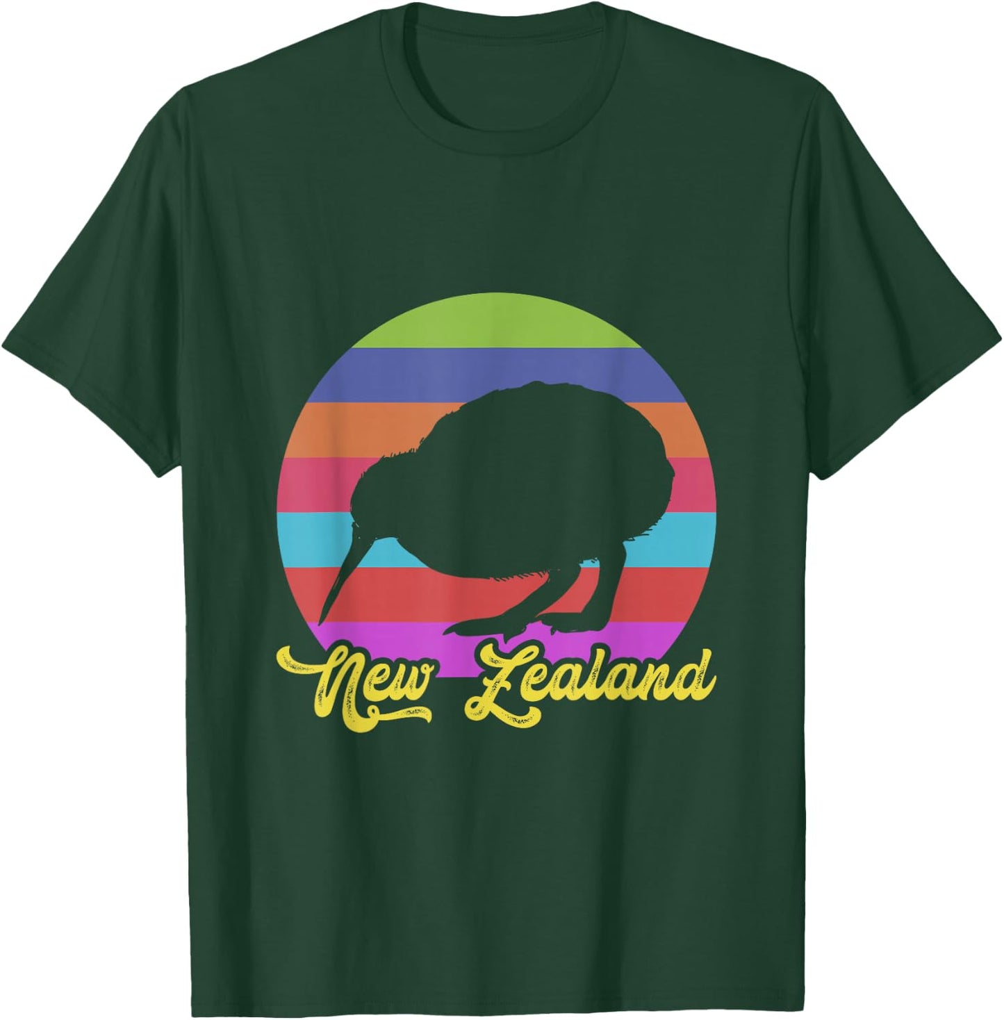 Cute Bird Lover colorful NZ Kiwi New Zealand T-Shirt - T-Shirt | Forest