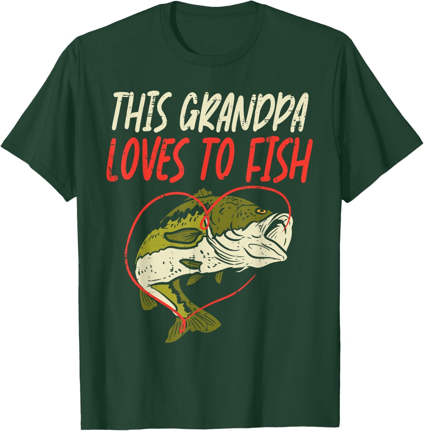 This Grandpa Loves To Fish Bass Fishing Family Matching Gift T-Shirt - T-Shirt | Forest