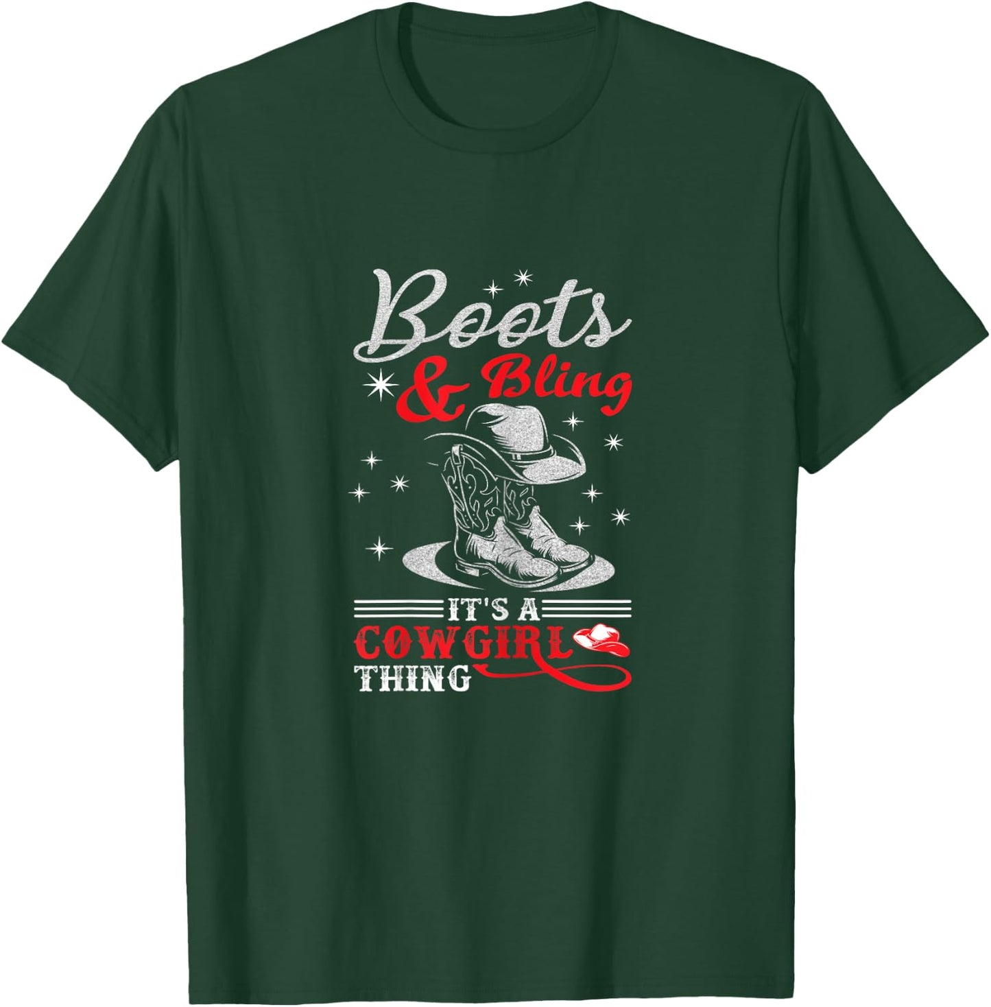 boots & bling it's a cowgirl thing Western T-Shirt - T-Shirt | Forest