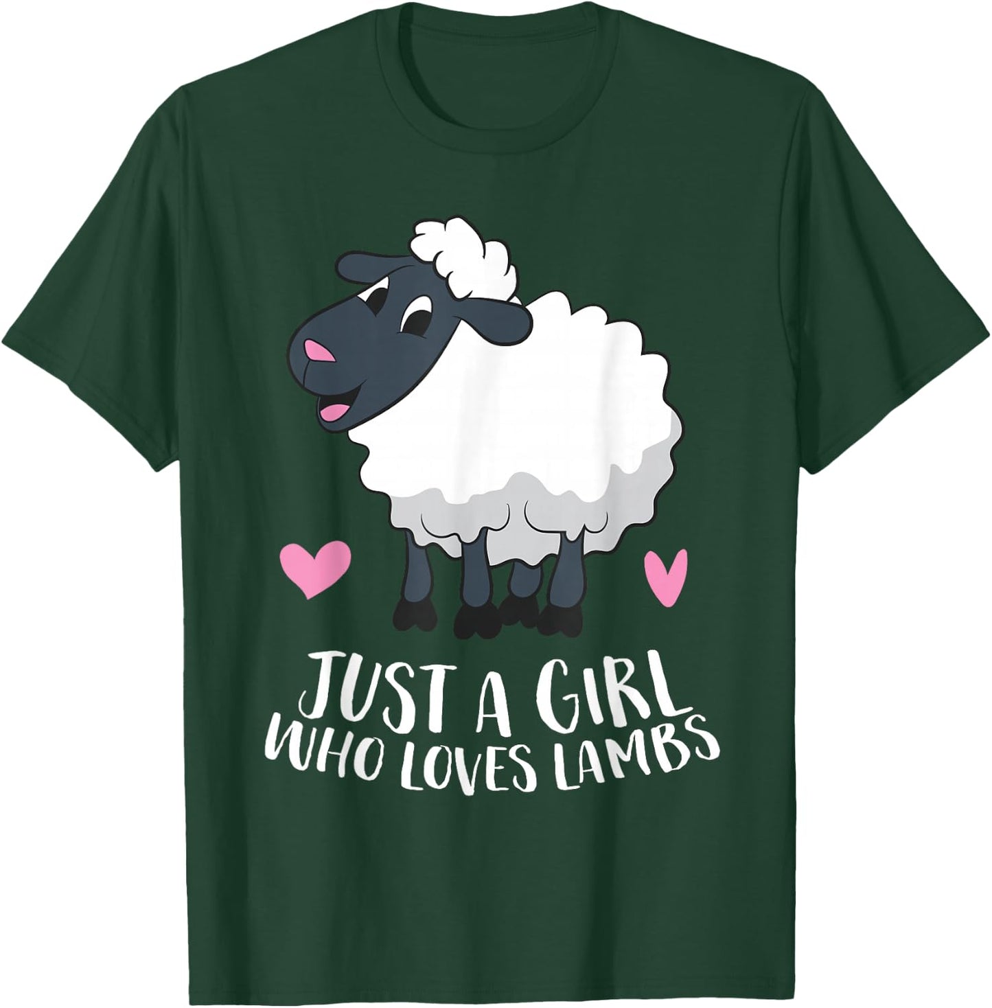 Just a Girl Who Loves Lambs Cute Sheep Girl T-Shirt - T-Shirt | Forest