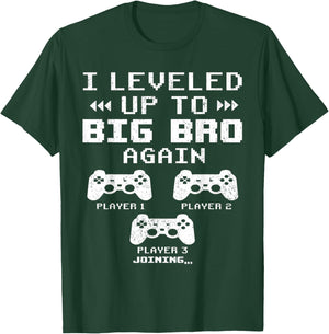 I Leveled Up To Big Bro Again, Gaming Big Brother Of 2 T-Shirt - T-Shirt | Forest