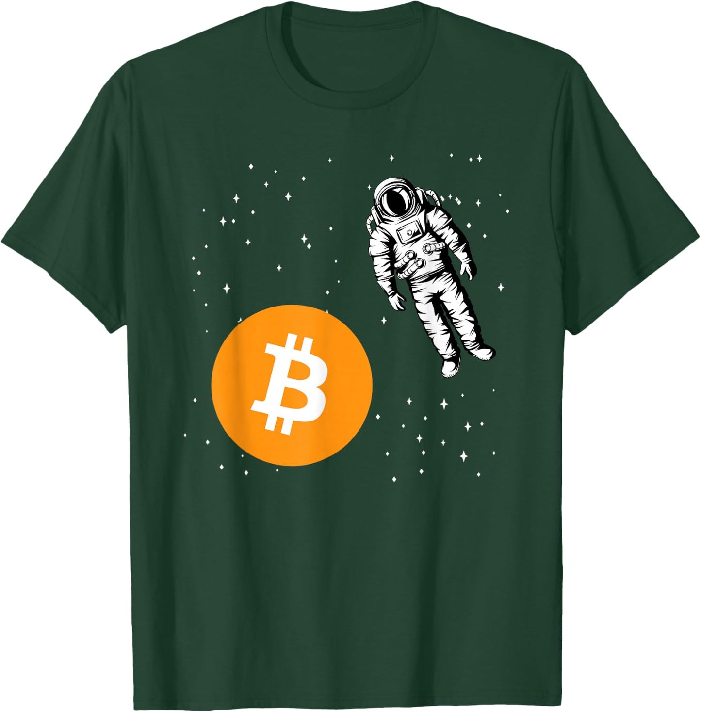 Astronaut BTC To The Moon - Crypto Trader Bitcoin Investor T-Shirt - T-Shirt | Forest