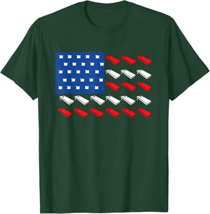 Cornhole American Flag For Player Drinking Team Men T-Shirt - T-Shirt | Forest