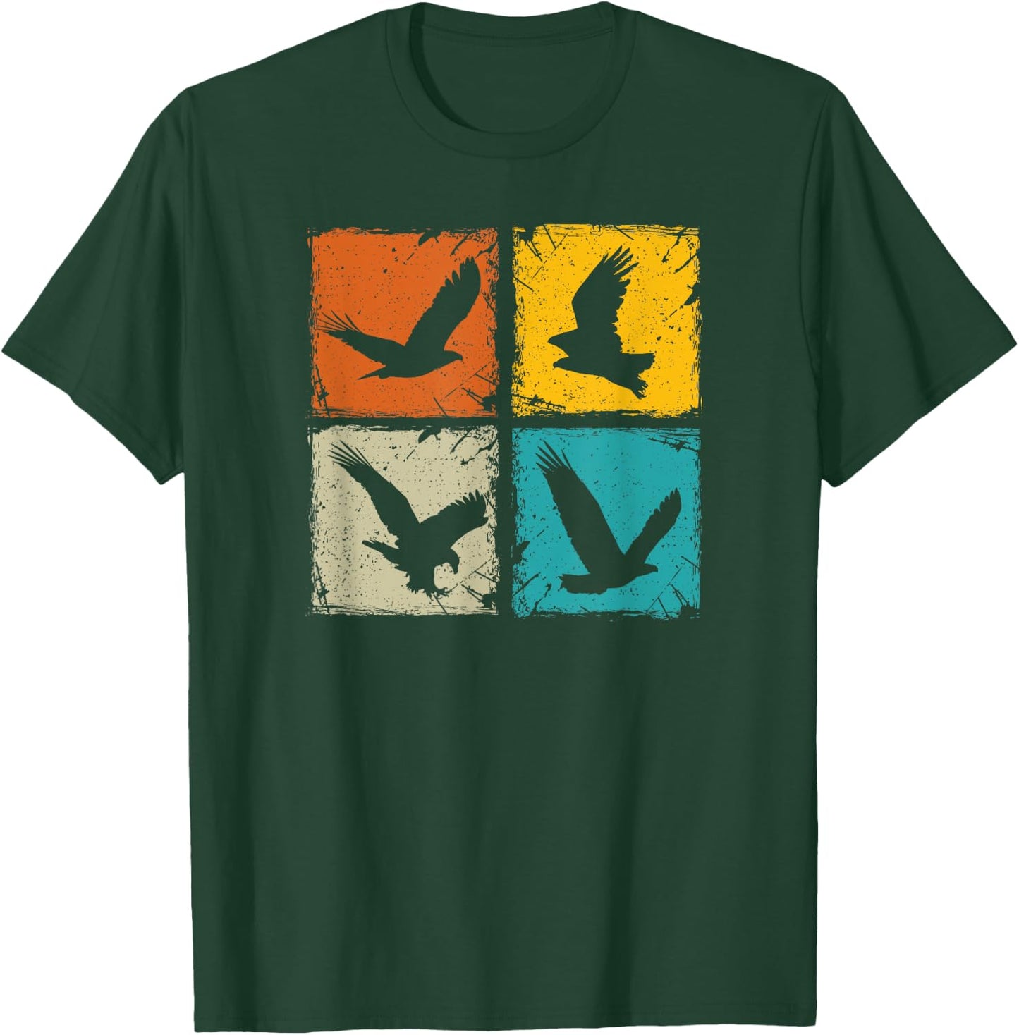 Retro squares falcons eagles falconry hawking falconer gift T-Shirt - T-Shirt | Forest