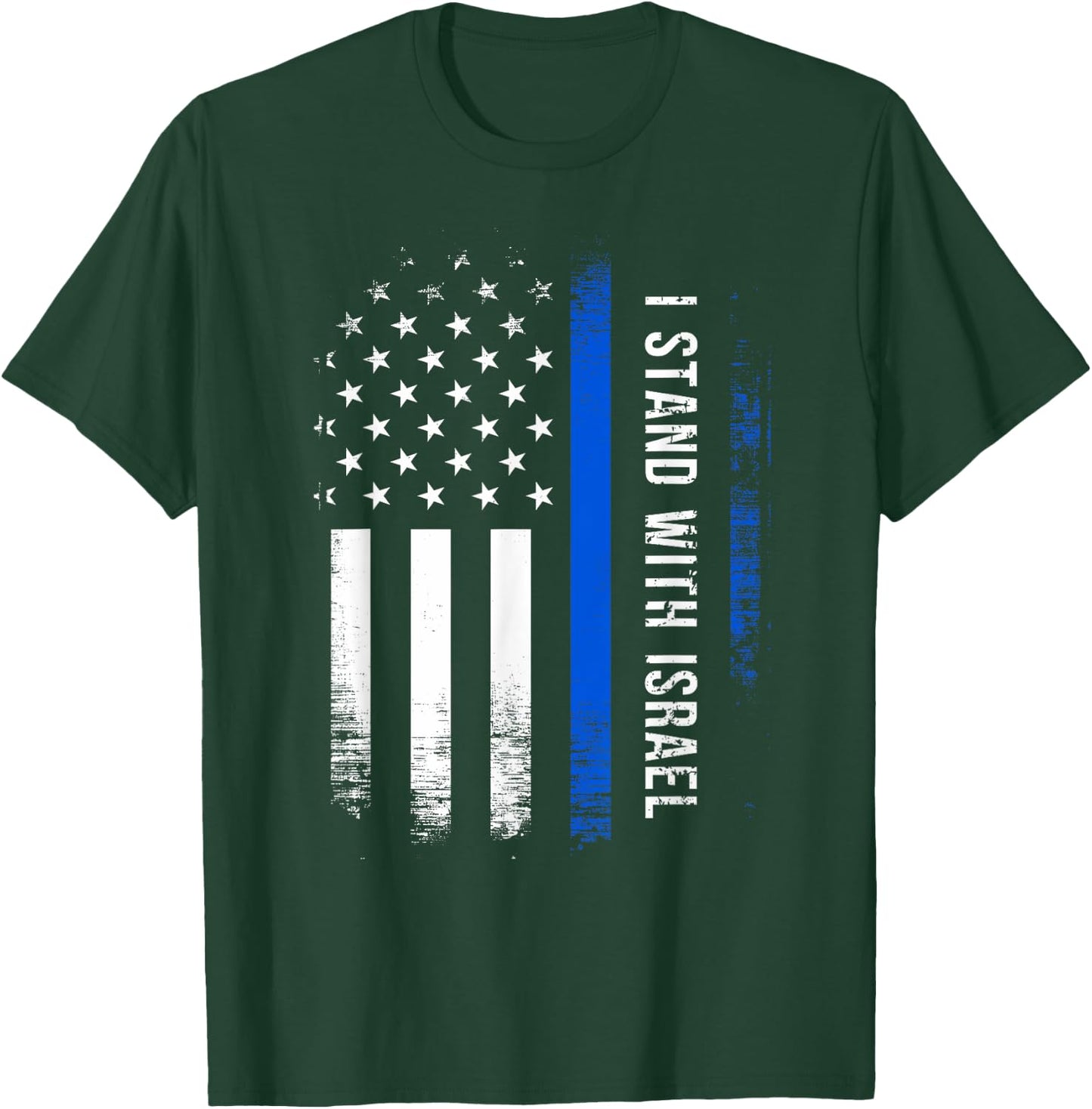 I Stand With Israel American Flag Jewish Freedom Solidarity T-Shirt - T-Shirt | Forest