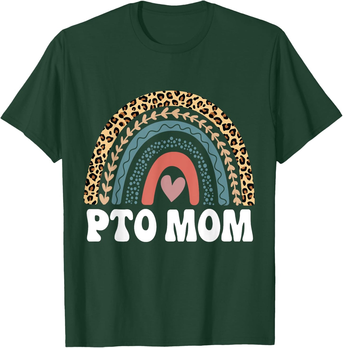 PTO Mom Rainbow Volunteer Mothers Appreciation T-Shirt - T-Shirt | Forest