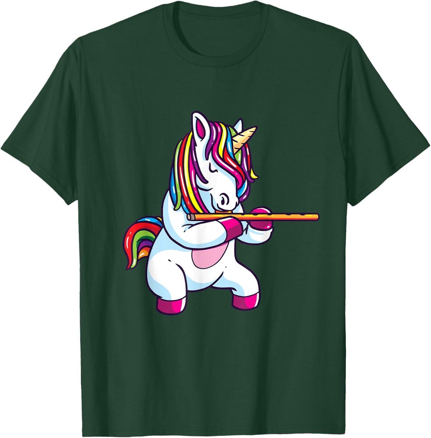 Flute Gift Shirt Marching Chapel Flute Unicorn T-Shirt - T-Shirt | Forest