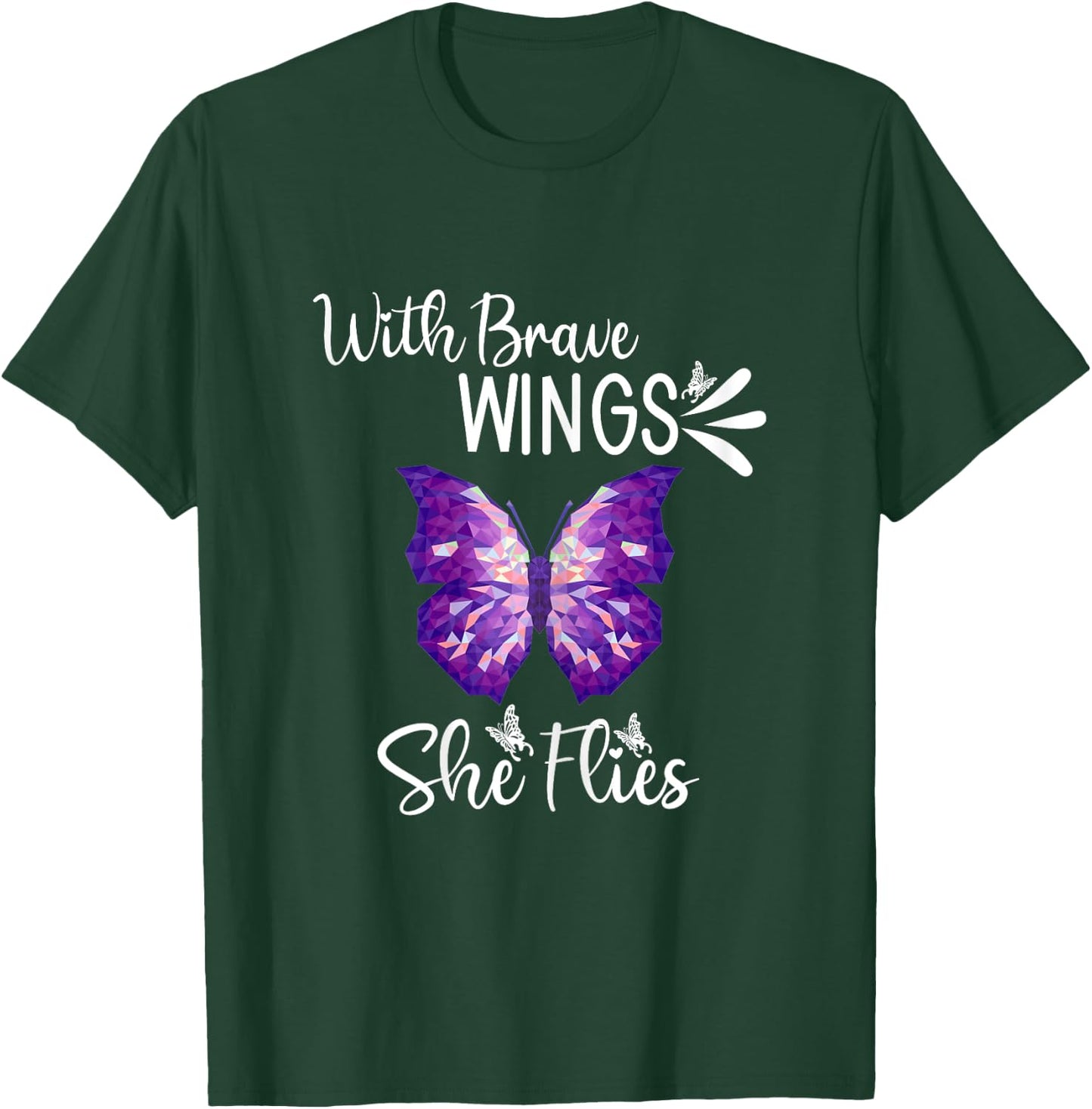 Purple Butterfly ,With Brave Wings She Flies Women T-Shirt - T-Shirt | Forest