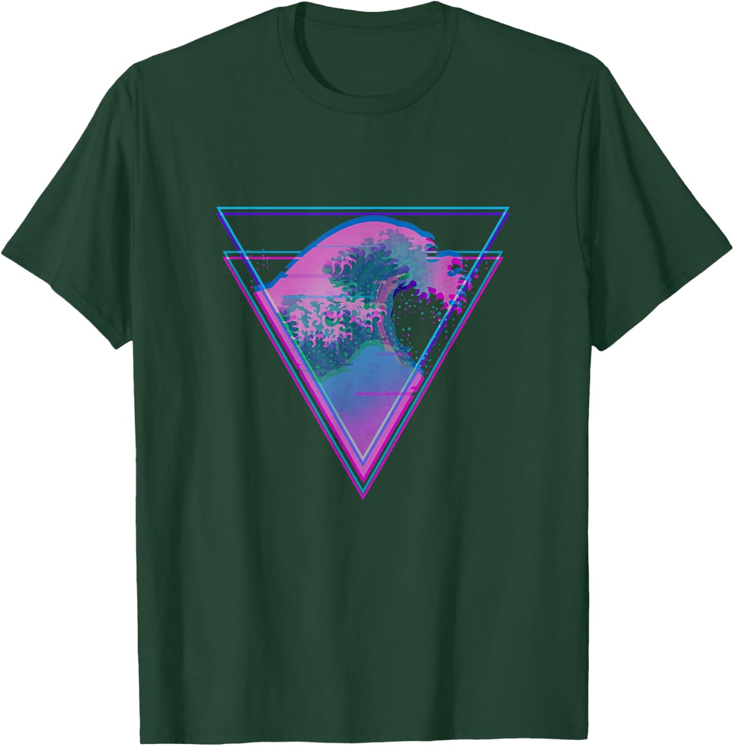 Kanagawa Great Wave Japan Aesthetic Vaporwave E-Girls Glitch T-Shirt - T-Shirt | Forest