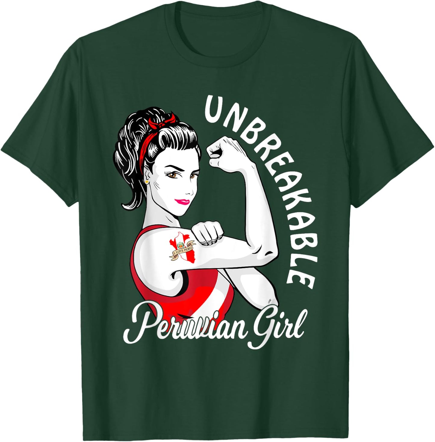 Peruvian Girl Heritage Peru Flag for Girls Women Gift T-Shirt - T-Shirt | Forest