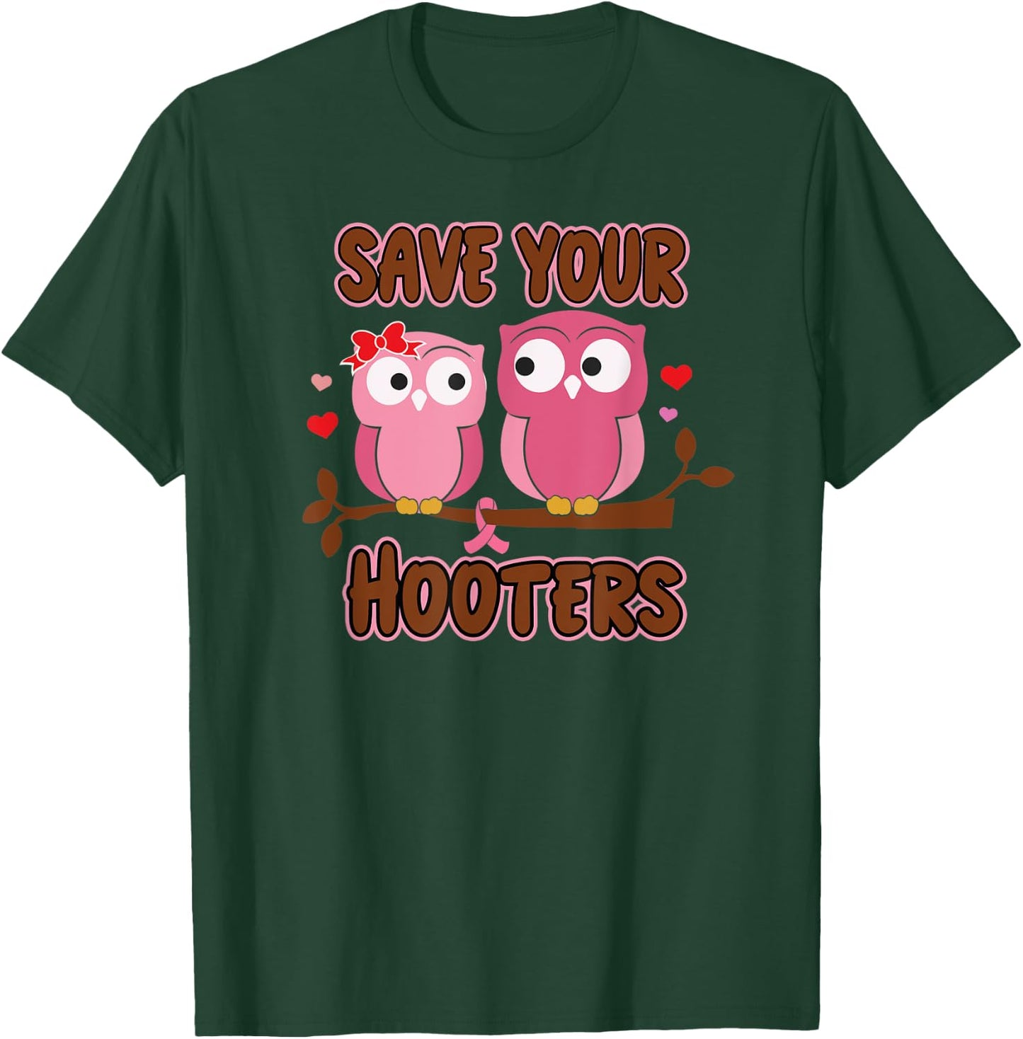 Breast Cancer Save Hooters Fight Breast Cancer T-Shirt - T-Shirt | Forest