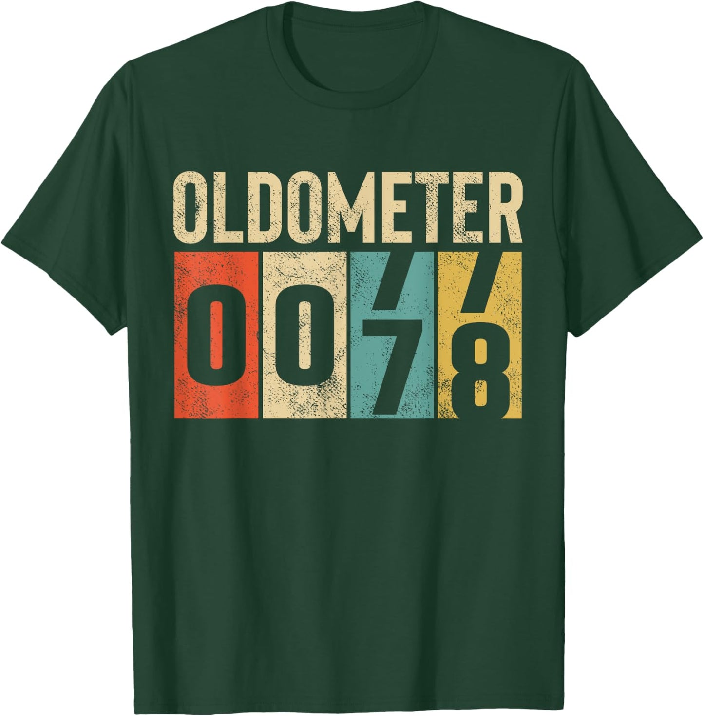 Funny 78 Years Old Oldometer Vintage 78th Birthday Odometer T-Shirt - T-Shirt | Forest
