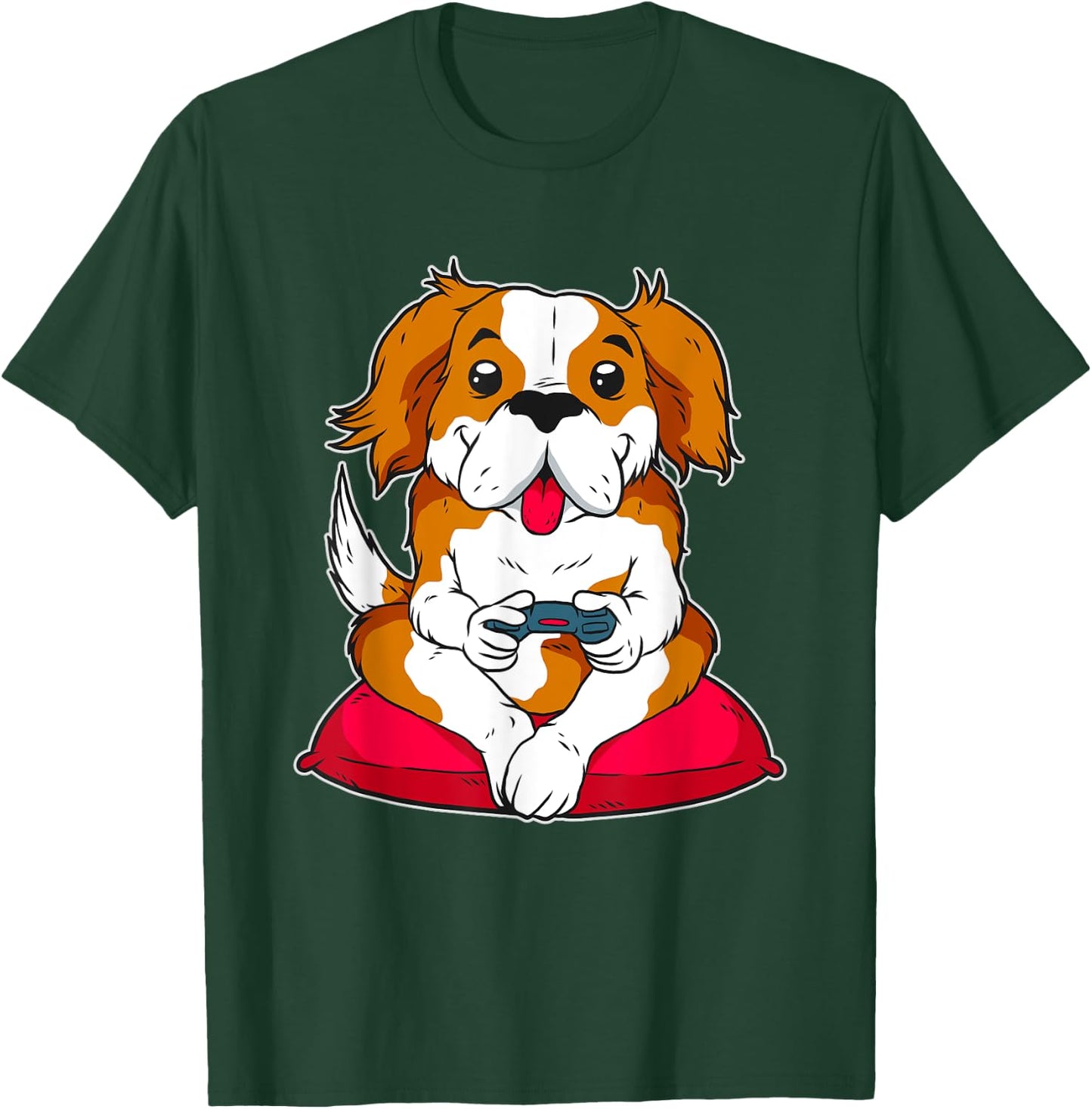 Cute Gamer Dog Gaming Women T-Shirt - T-Shirt | Forest