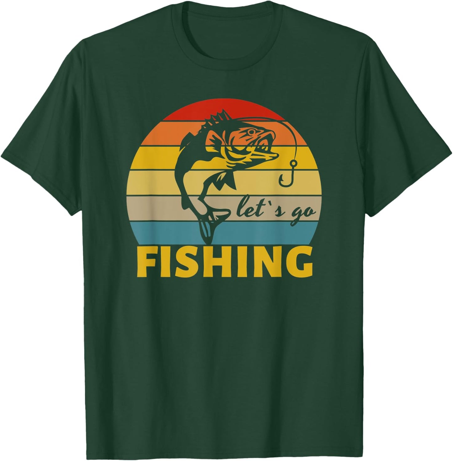 Fishing Distressed Shirt Let`s Go Fishing - Fishing T-Shirt - T-Shirt | Forest