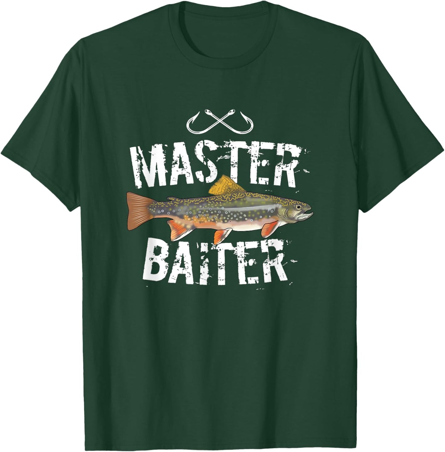 Master Baiter Brook Trout Funny Fishing Gifts Men Women T-Shirt - T-Shirt | Forest