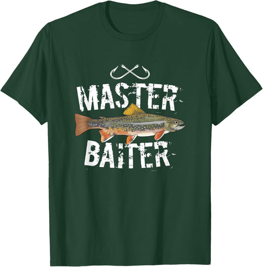 Master Baiter Brook Trout Funny Fishing Gifts Men Women T-Shirt - T-Shirt | Forest