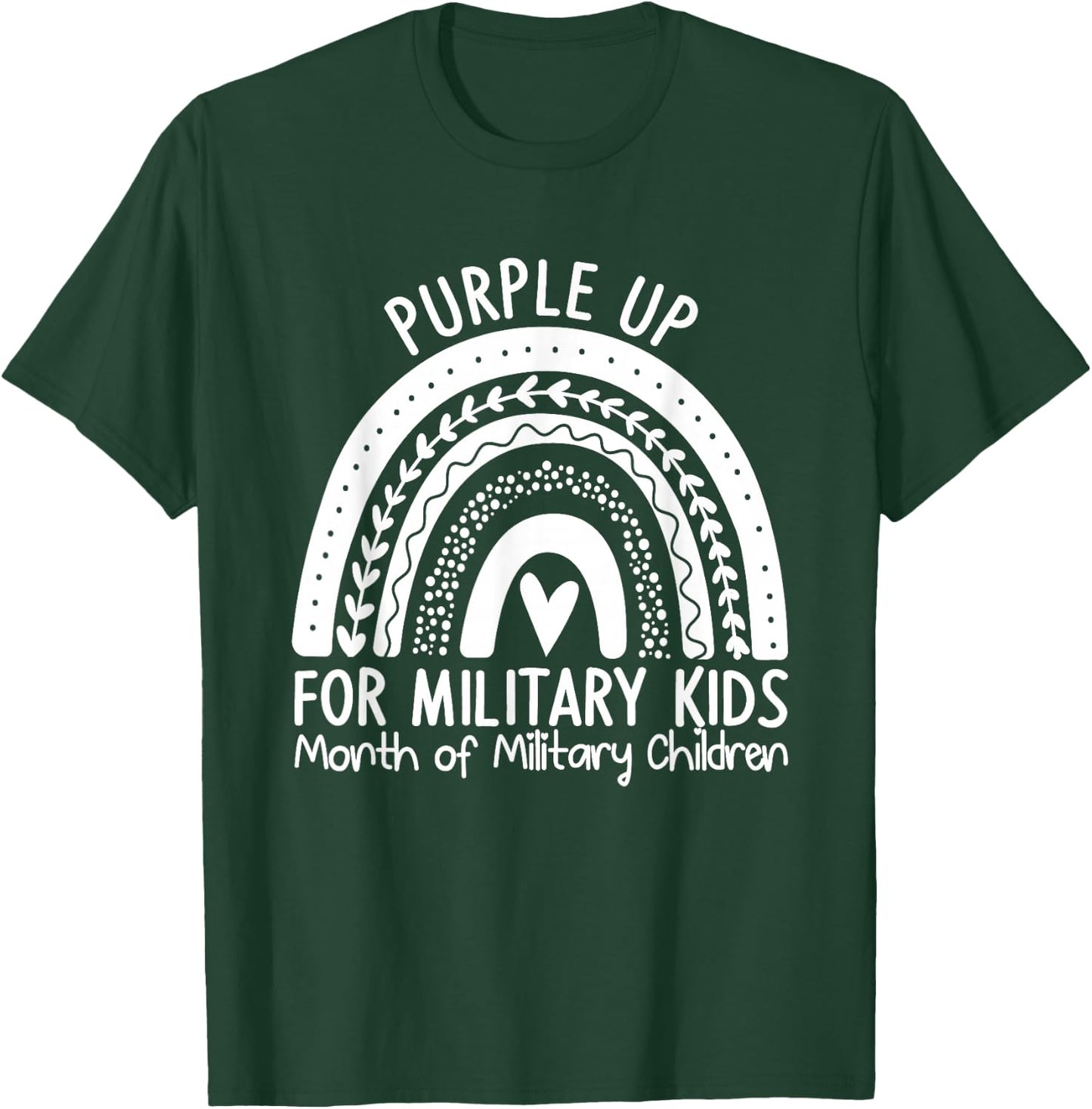 Purple Up for Military Kids Month Military Child Rainbow T-Shirt - T-Shirt | Forest
