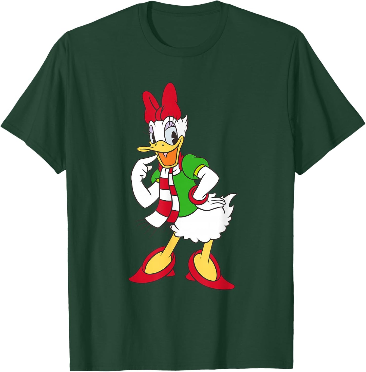 Disney Daisy Duck Red and Green Holiday T-Shirt - T-Shirt | Forest