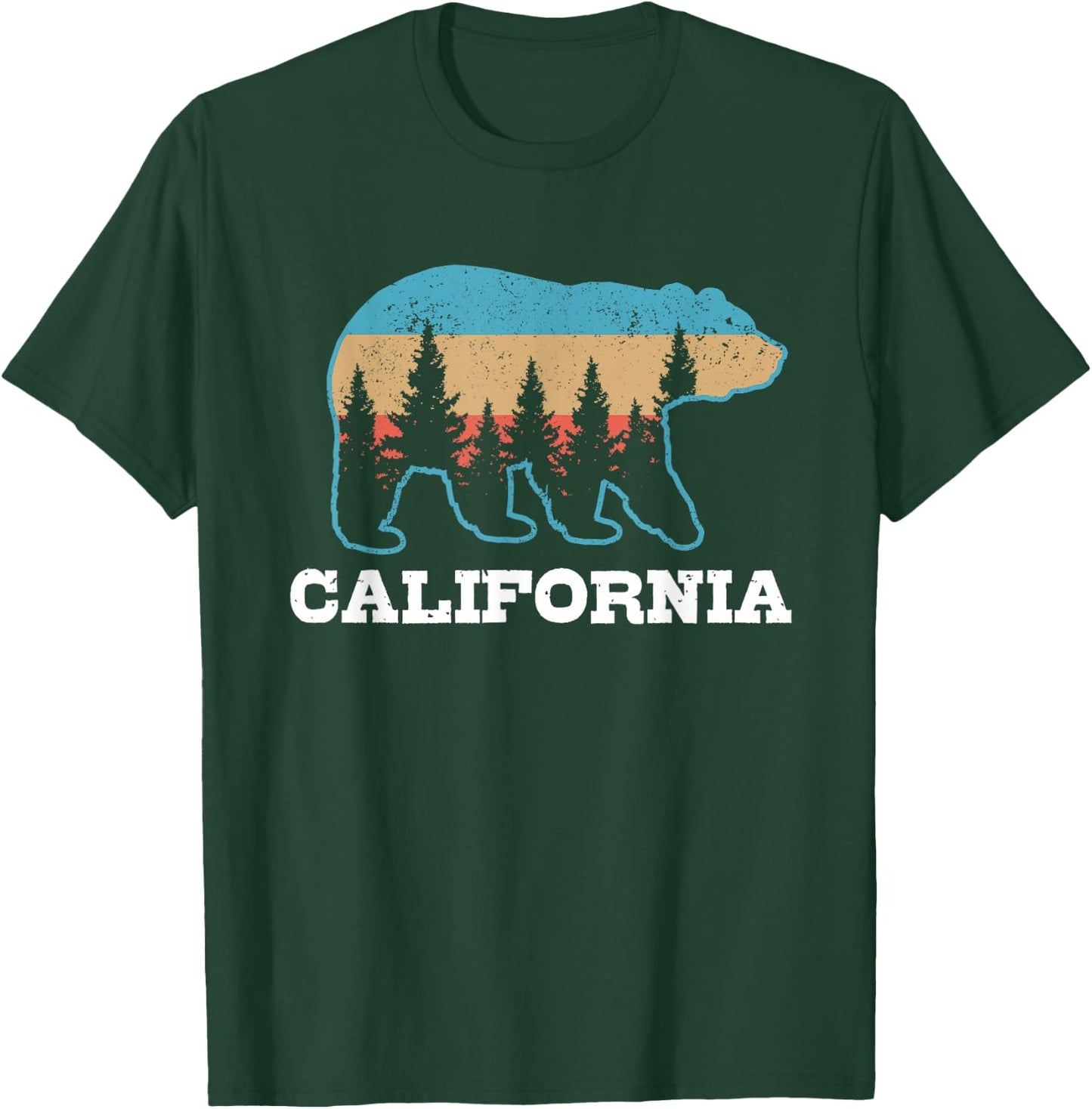 Vintage California Retro Bear Grizzly Nature Souvenir T-Shirt - T-Shirt | Forest