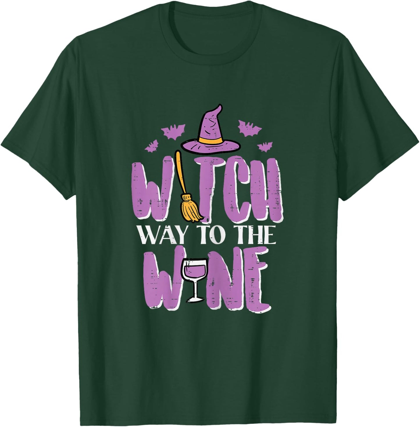 Halloween Witch Way To Funny Pun Costume Party Mom Women T-Shirt - T-Shirt | Forest