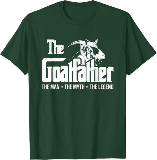 The Goatfather Funny Goat Dad Farm Animal Lover Farmer , Black, Small T-Shirt - T-Shirt | Forest