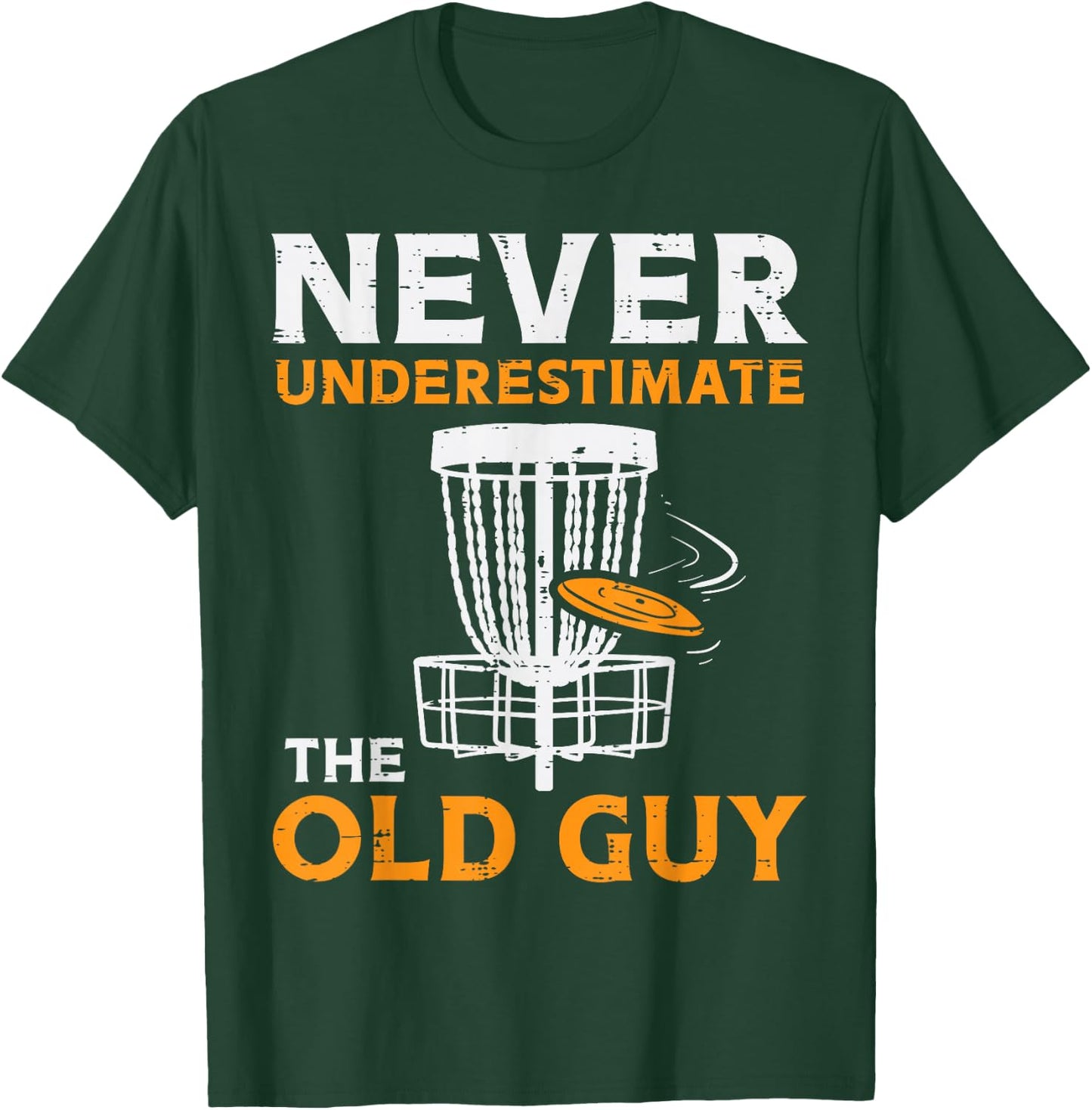 BoredKoalas Never Underestimate Old Guy Disc Golf Frisbee Golfing Golfer - Men's Black Short Sleeve Classic Fit - Small T-Shirt - T-Shirt | Forest