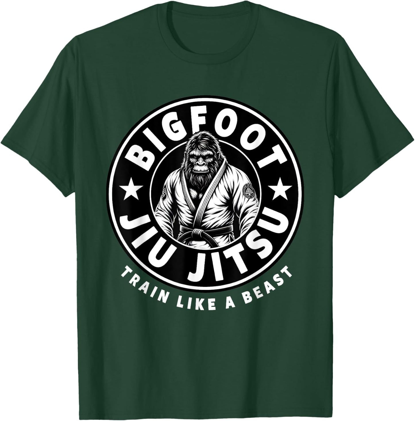 Bigfoot Jiu Jitsu Train Like A Beast Funny Jiu Jitsu T-Shirt - T-Shirt | Forest