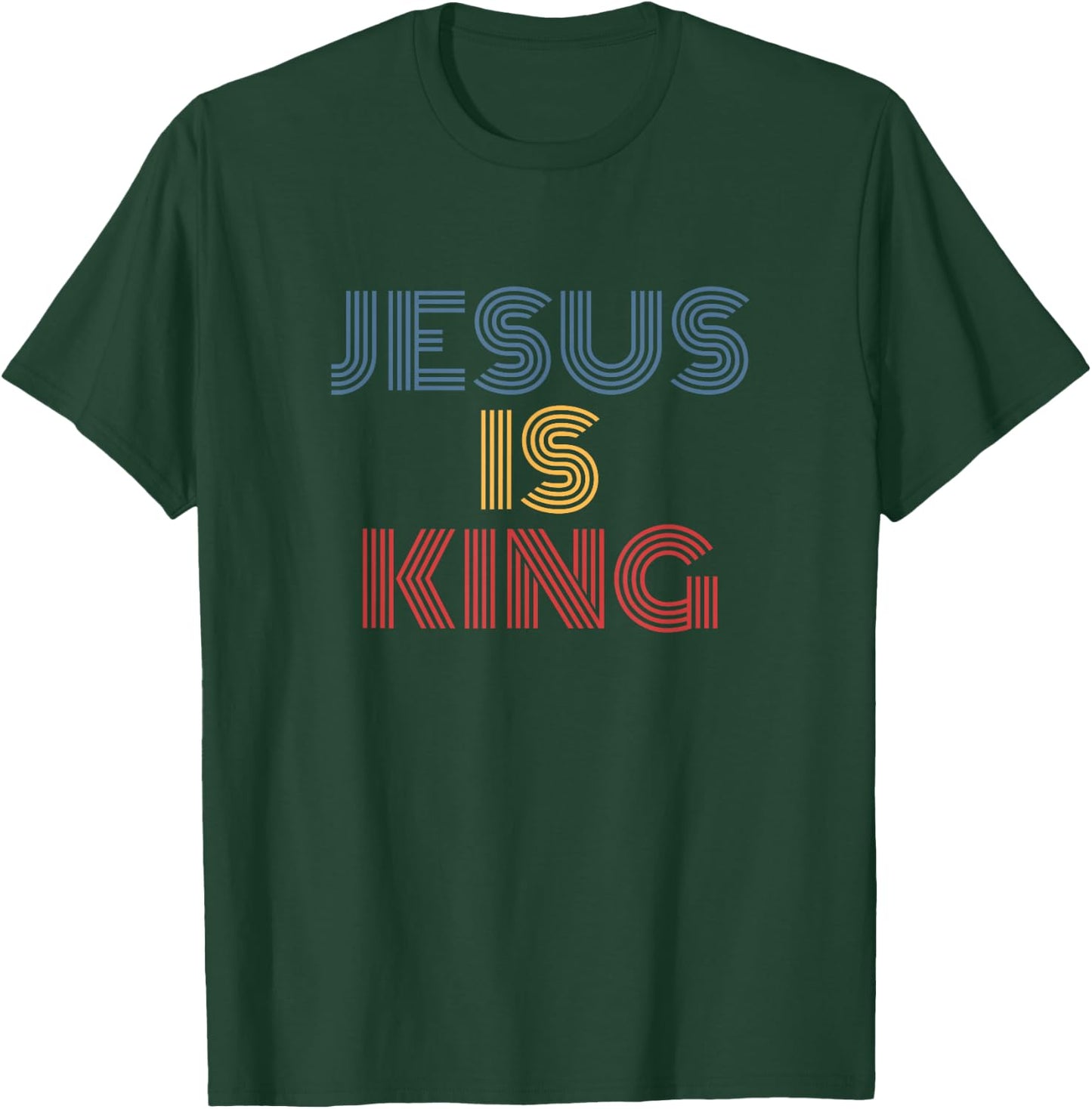 Jesus Is King Christian Retro Bible Verse Style T-Shirt - T-Shirt | Forest