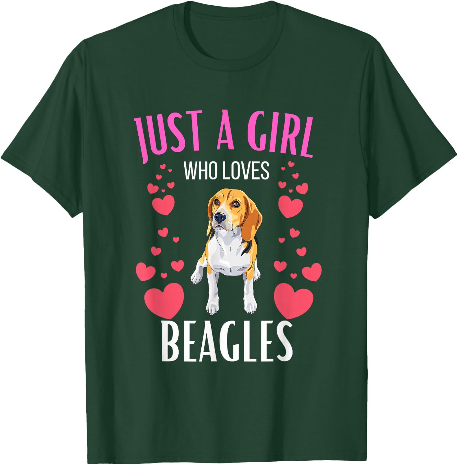 Just A Girl Who Loves Beagles Funny Cute Beagle Lover T-Shirt - T-Shirt | Forest