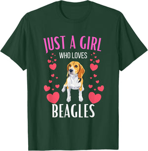 Just A Girl Who Loves Beagles Funny Cute Beagle Lover T-Shirt - T-Shirt | Forest