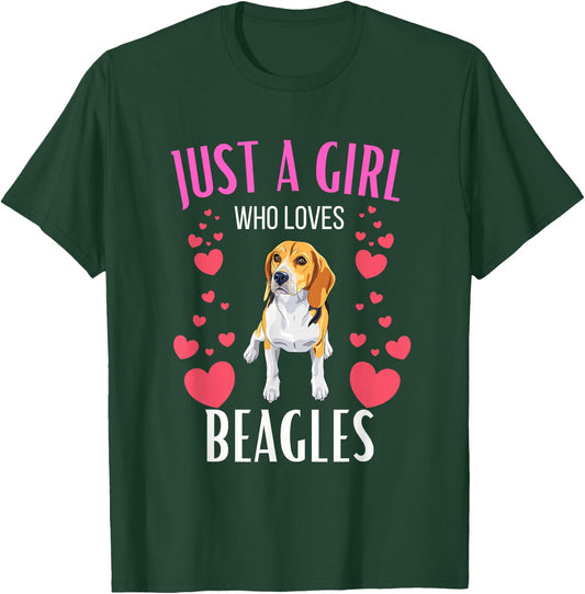 Just A Girl Who Loves Beagles Funny Cute Beagle Lover T-Shirt - T-Shirt | Forest