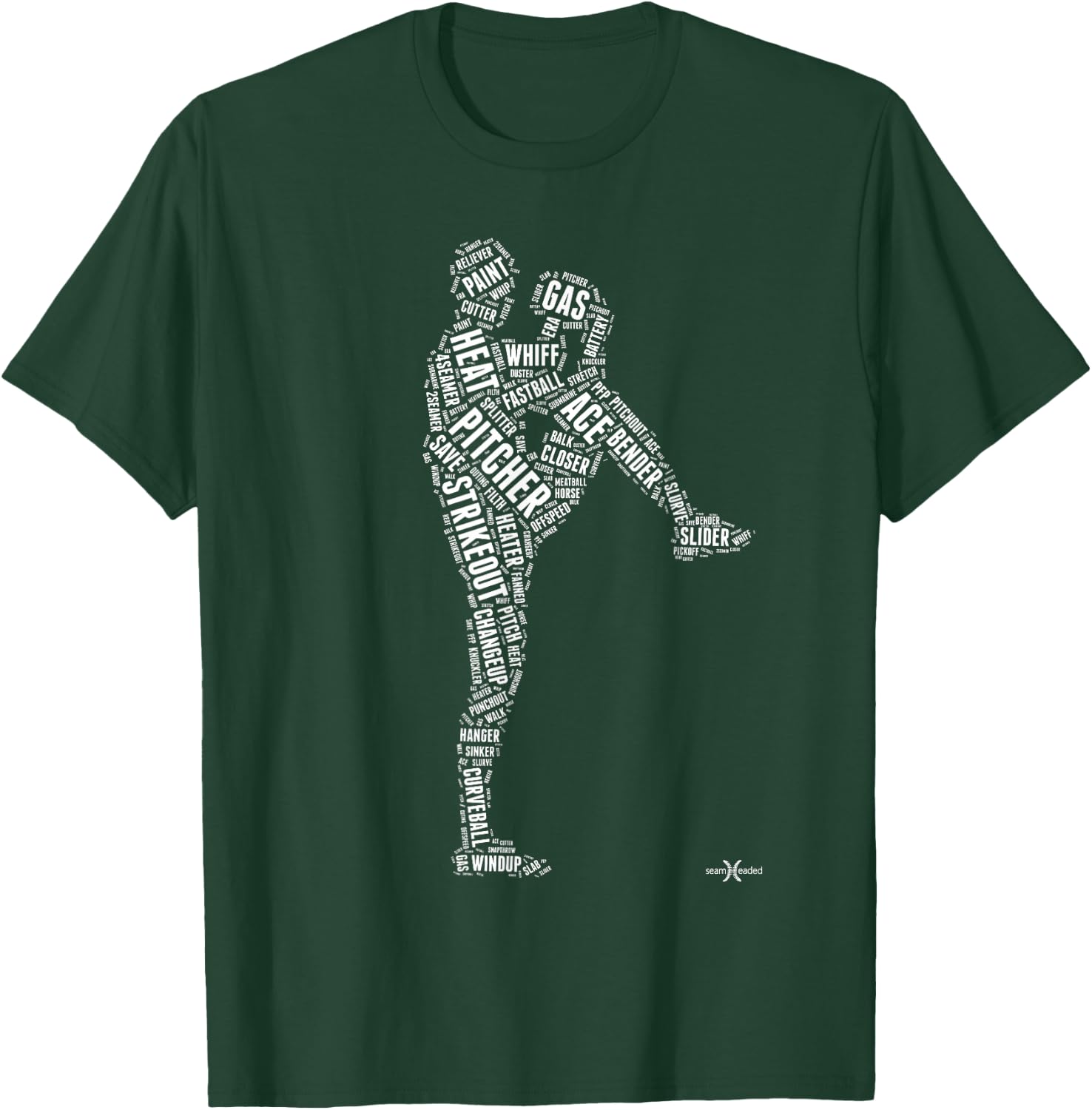 Pitcher on The Mound | Baseball Lifestyle T-Shirt - T-Shirt | Forest