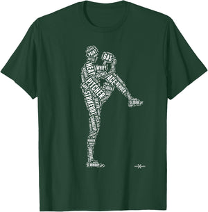 Pitcher on The Mound | Baseball Lifestyle T-Shirt - T-Shirt | Forest