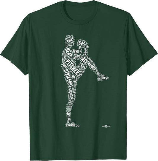 Pitcher on The Mound | Baseball Lifestyle T-Shirt - T-Shirt | Forest