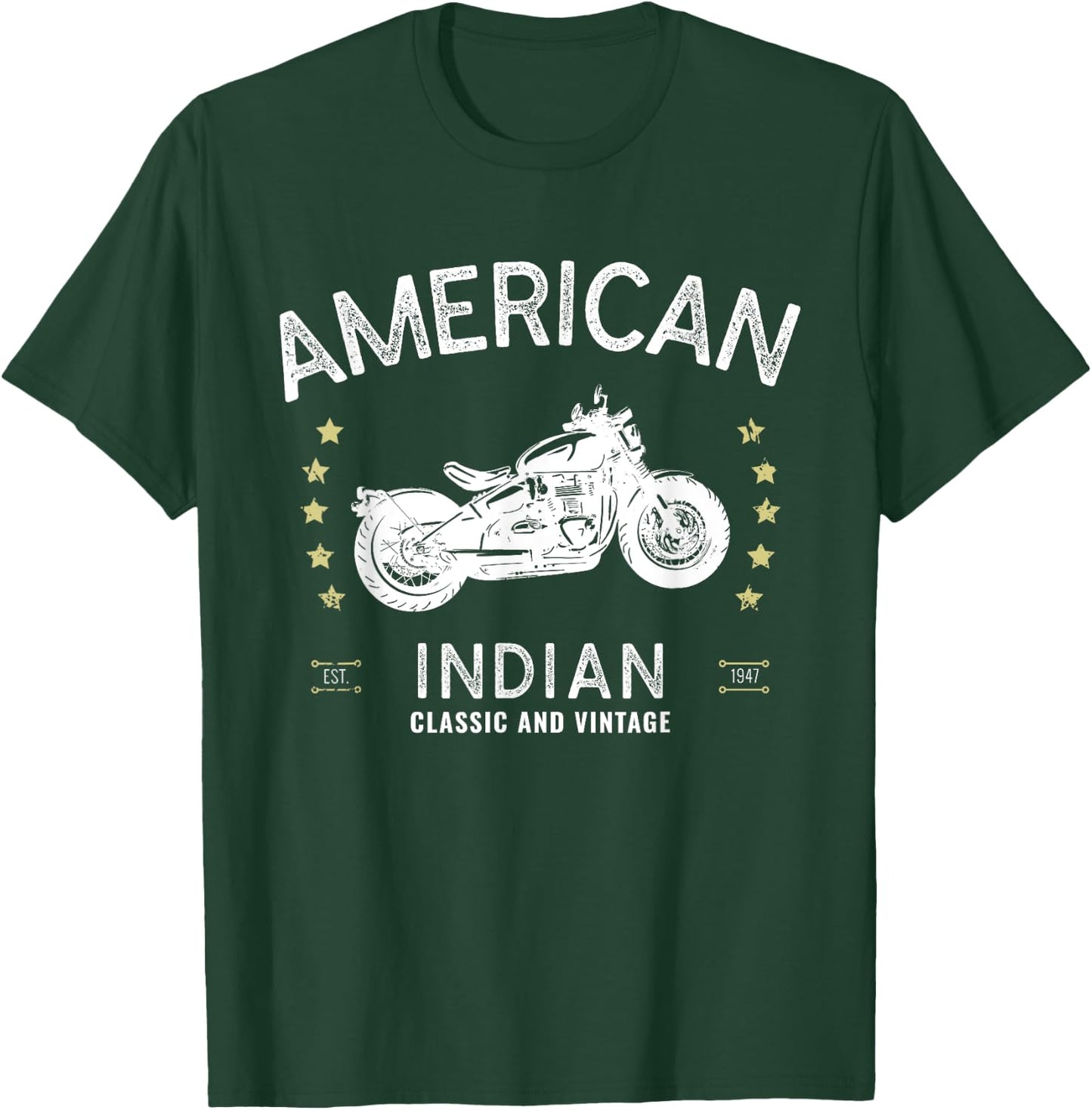 Retro Vintage American Motorcycle Indian Biker Club T-Shirt - T-Shirt | Forest