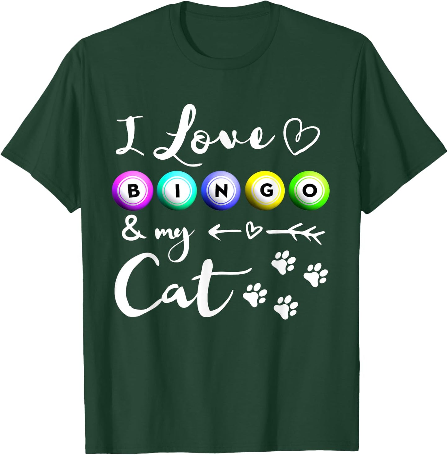 Bingo Shirt , I Love Bingo and my Cat Bingo gift T-Shirt - T-Shirt | Forest
