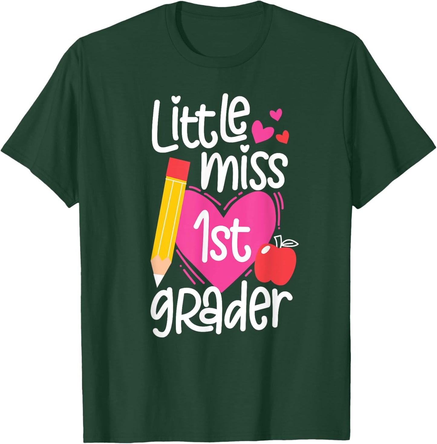 First Day Of School Little Miss 1st Grader Girls T-Shirt - T-Shirt | Forest
