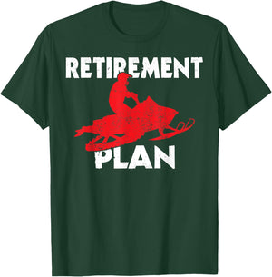 Funny Retirement Plan Snowmobiling Retired Snowmobile Rider T-Shirt - T-Shirt | Forest