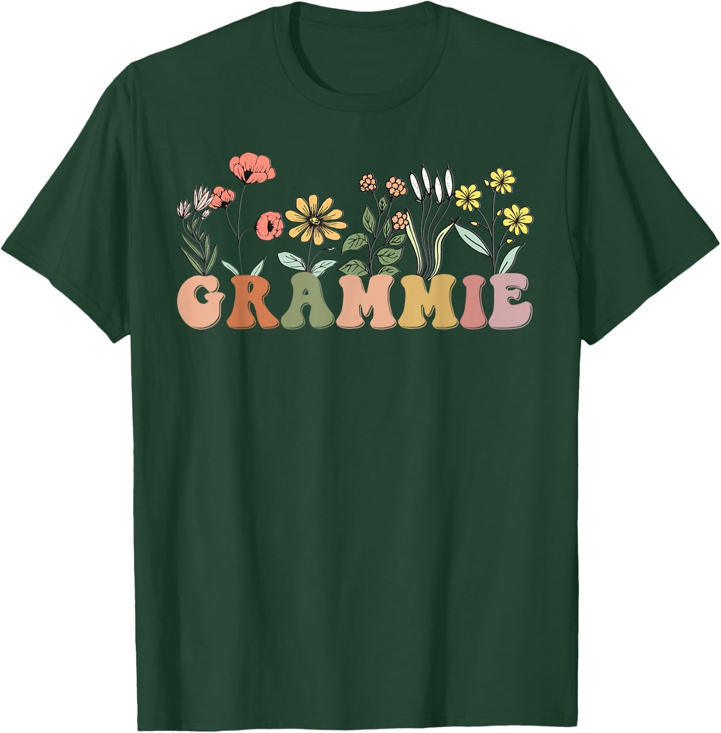 Wildflower Grammie , Family Love Grandma T-Shirt - T-Shirt | Forest