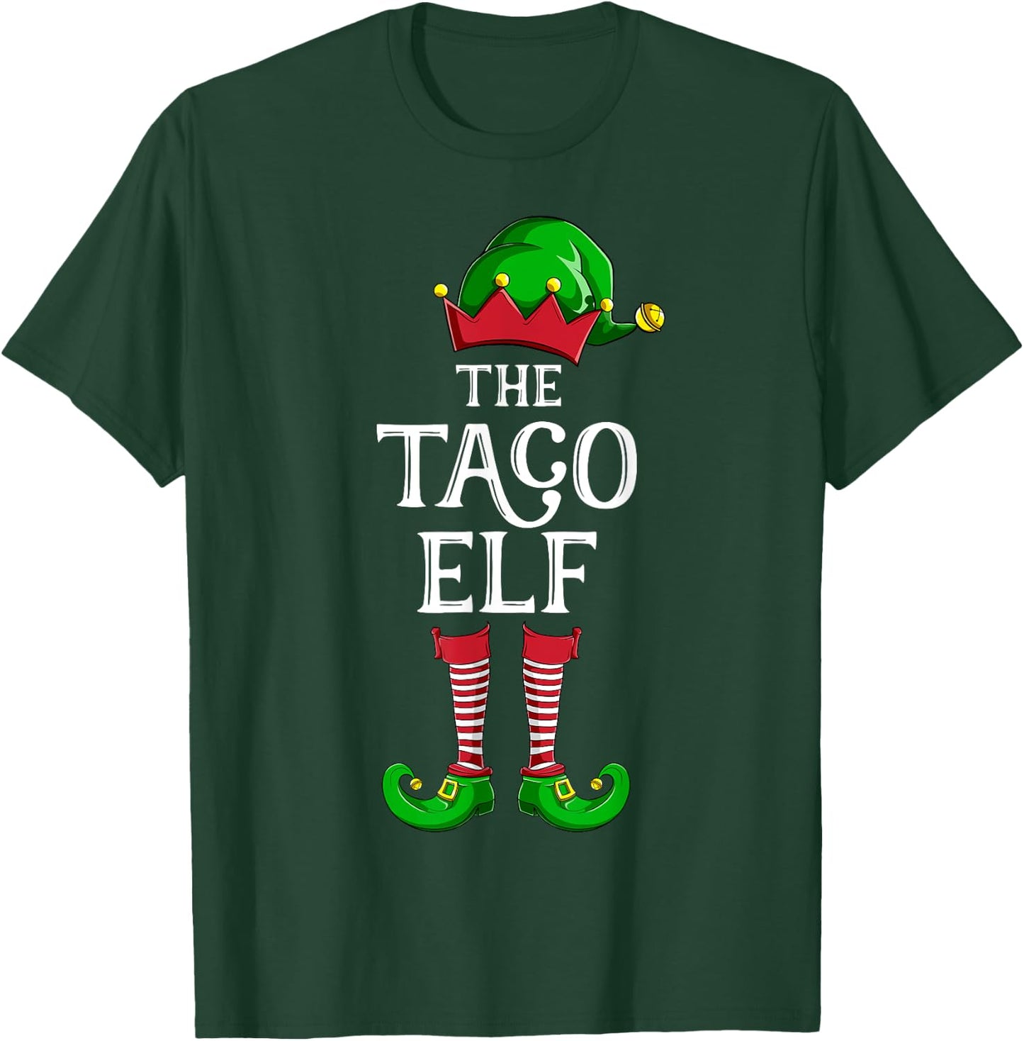 Taco Elf Matching Family Group Christmas Party Pajama T-Shirt - T-Shirt | Forest