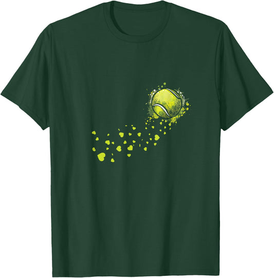 Tennis Ball Heart Tennis Player Backhand Gift T-Shirt - T-Shirt | Forest
