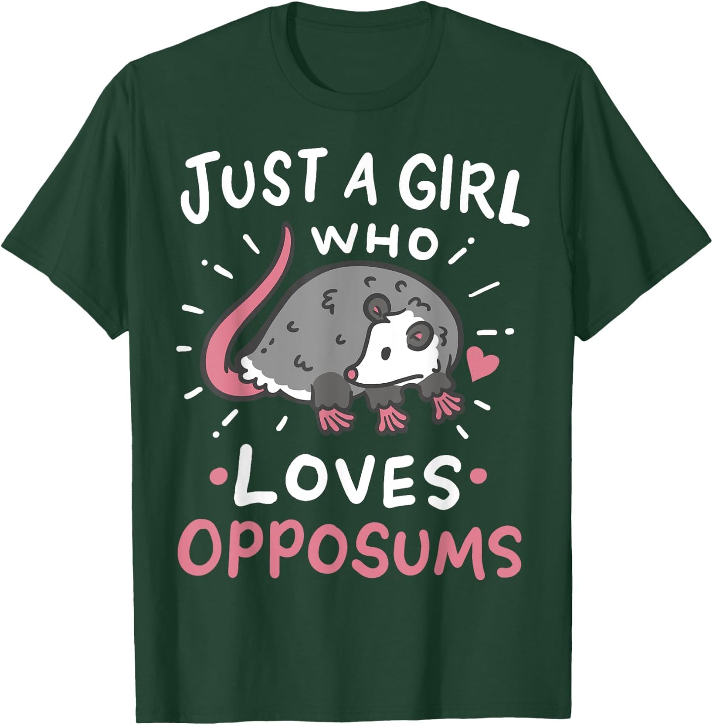 Possums Just a Girl Who Loves Opposums Funny Gift T-Shirt - T-Shirt | Forest