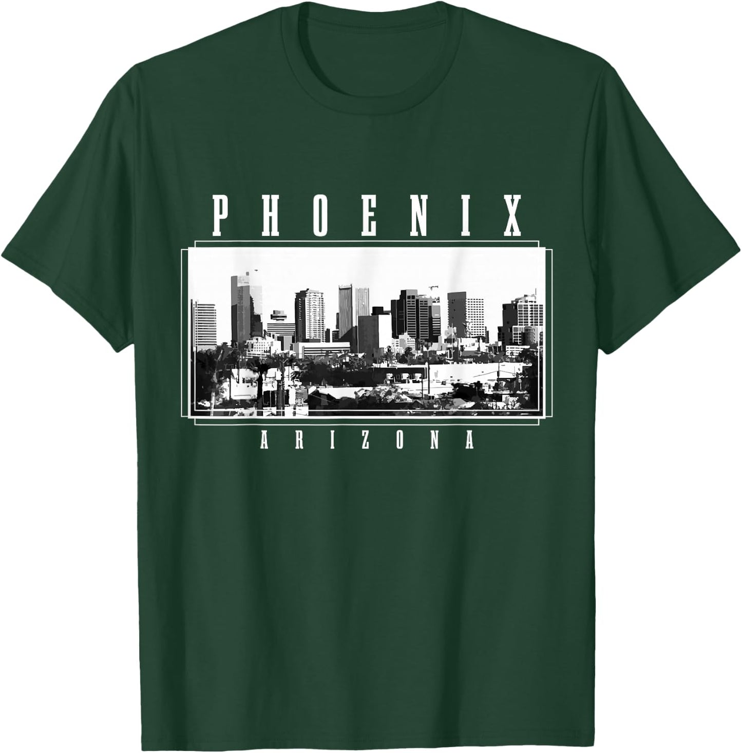 Phoenix Skyline Arizona Vintage USA America Souvenir T-Shirt - T-Shirt | Forest