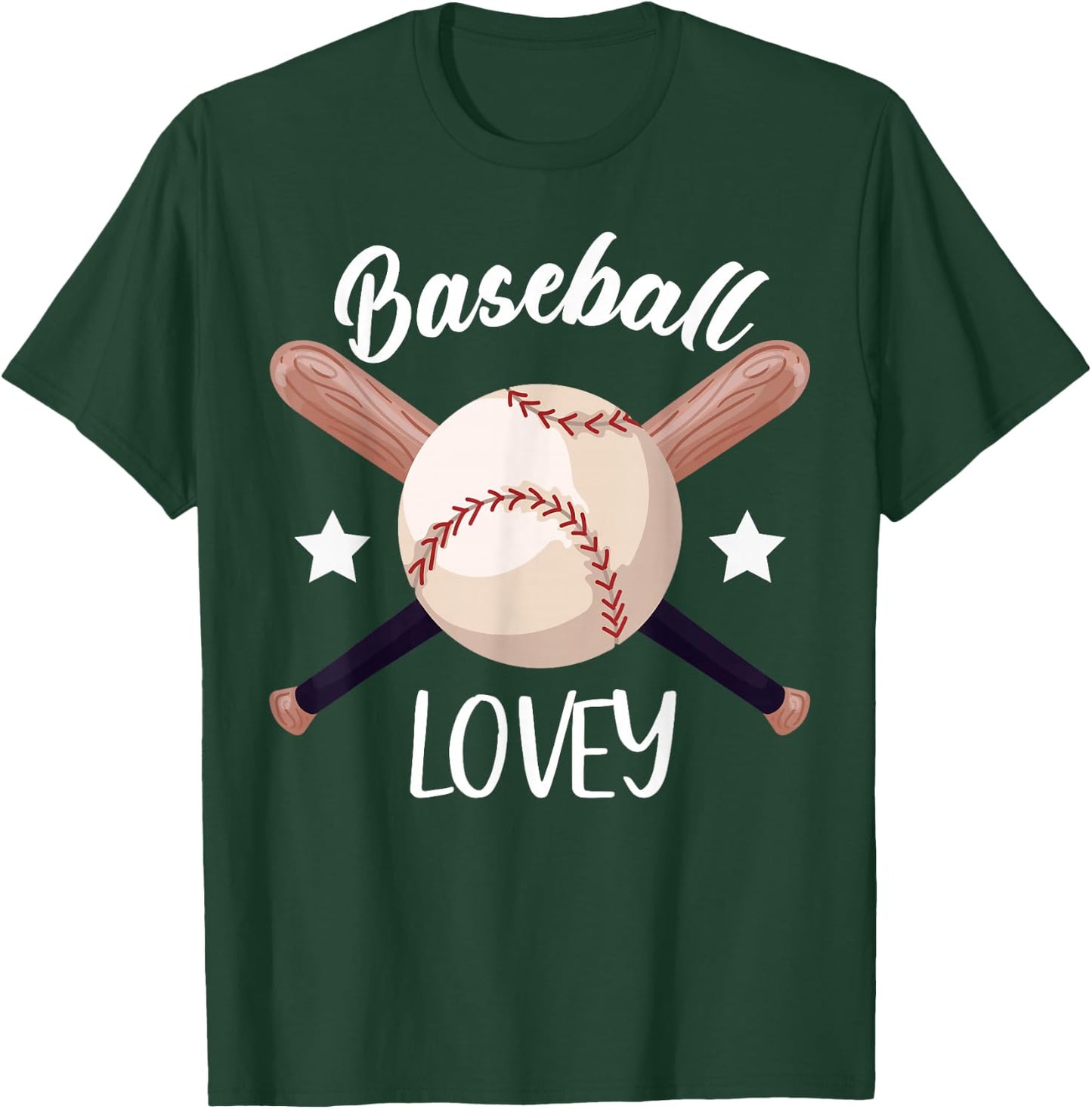 Baseball LOVEY Batter Sport Baseball Player Matching Family T-Shirt - T-Shirt | Forest