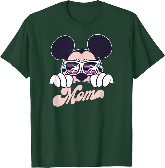 Disney Mickey And Friends Cool Mickey Summer Vibes Mom Logo T-Shirt - T-Shirt | Forest